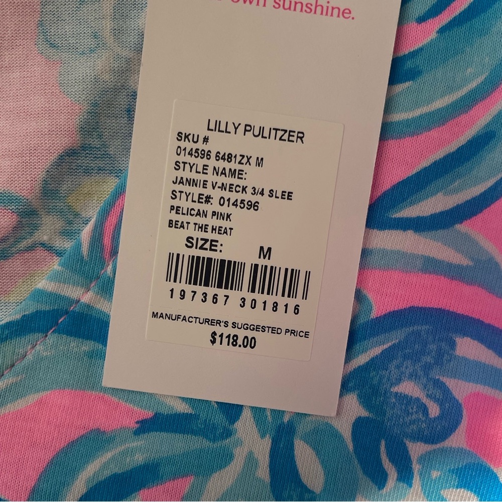 NWT Lilly Pulitzer Jannie Pink and Blue Women's Dress Size Medium - Picture 4 of 5